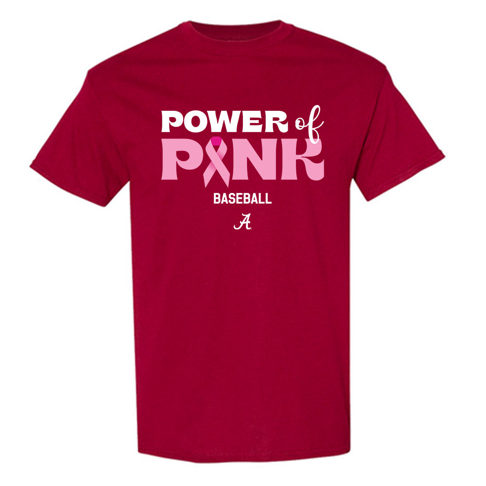 Alabama - Baseball Alumni : Coulson Buchanan - Power of Pink Crimson T-Shirt-0