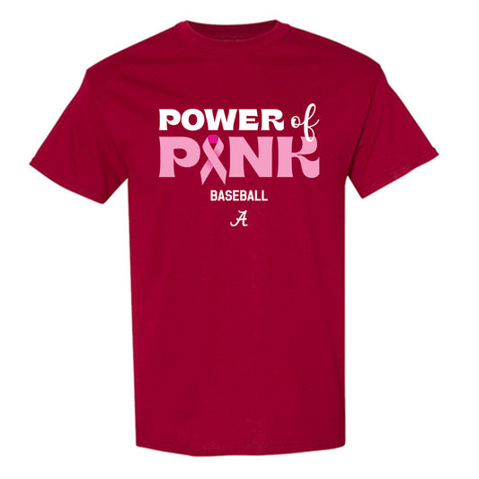 Alabama - Baseball Alumni : Coulson Buchanan - Power of Pink Crimson T-Shirt-0