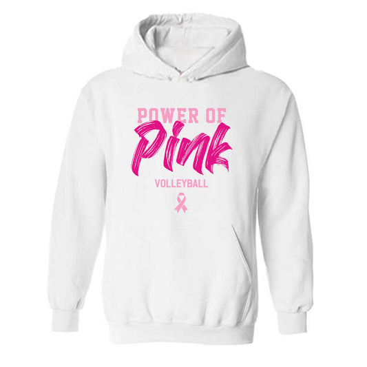 Alabama - NCAA Women's Volleyball : Power of Pink Alternate White Hooded Sweatshirt-0