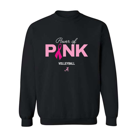 Alabama - NCAA Women's Volleyball : Power of Pink Alternate Black Crewneck Sweatshirt-0