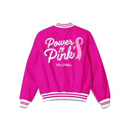 Alabama - NCAA Women's Volleyball : Power of Pink White Bomber Jacket-1
