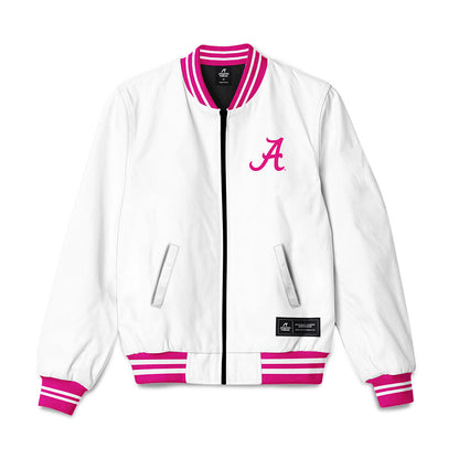 Alabama - NCAA Women's Volleyball : Power of Pink White Bomber Jacket-0