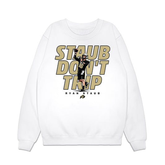 Colorado - NCAA Football : Ryan Staub - Staub Don't Trip Caricature Premium Crewneck Sweatshirt-0