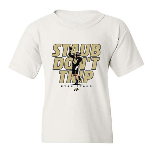 Colorado - NCAA Football : Ryan Staub - Staub Don't Trip Caricature Youth T-Shirt-0