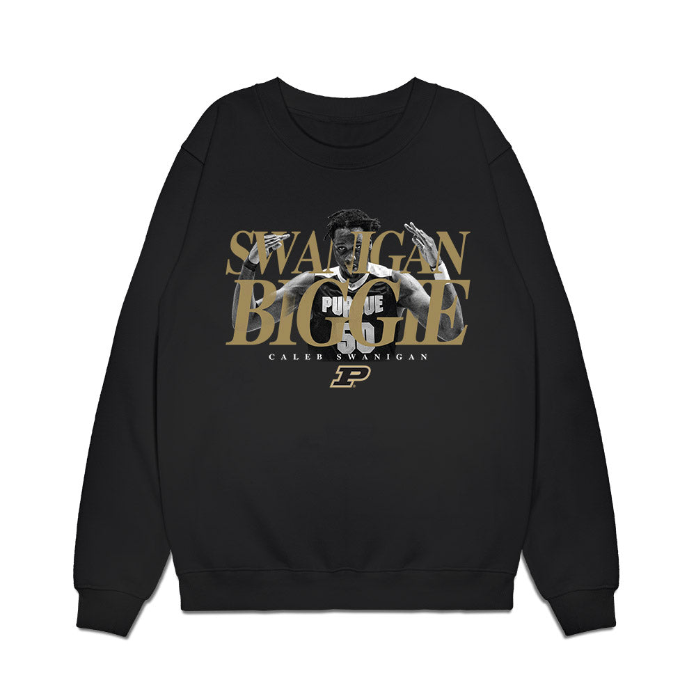 Purdue - NCAA Men's Basketball Legends : Caleb Swanigan - Graphic Tee Premium Crewneck Sweatshirt-0