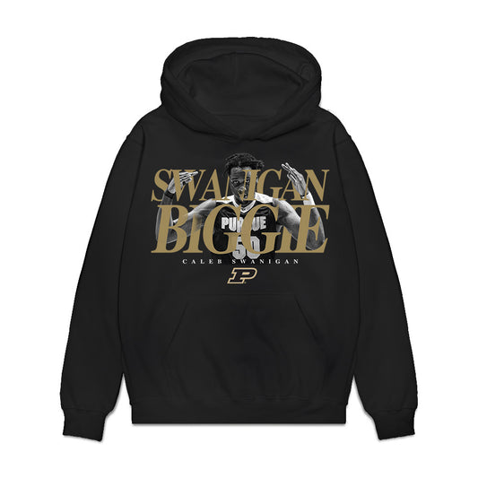 Purdue - NCAA Men's Basketball Legends : Caleb Swanigan - Graphic Tee Premium Hooded Sweatshirt-0
