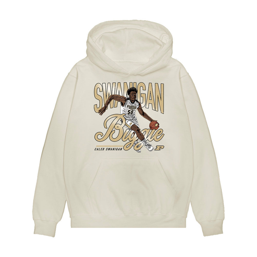 Purdue - NCAA Men's Basketball Legends : Caleb Swanigan - Caricature Premium Hooded Sweatshirt-0