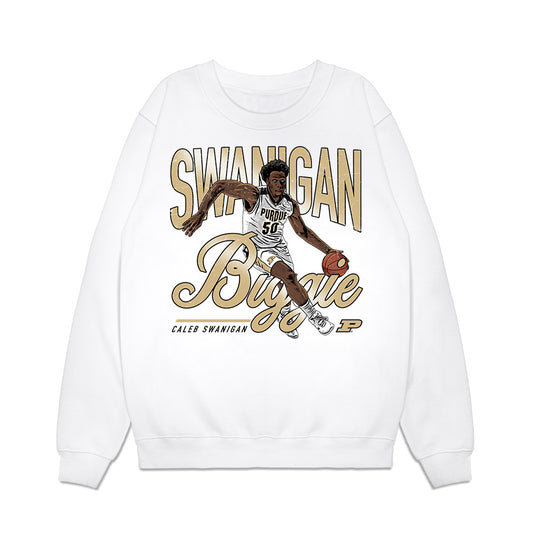 Purdue - NCAA Men's Basketball Legends : Caleb Swanigan - Caricature Premium Crewneck Sweatshirt-0