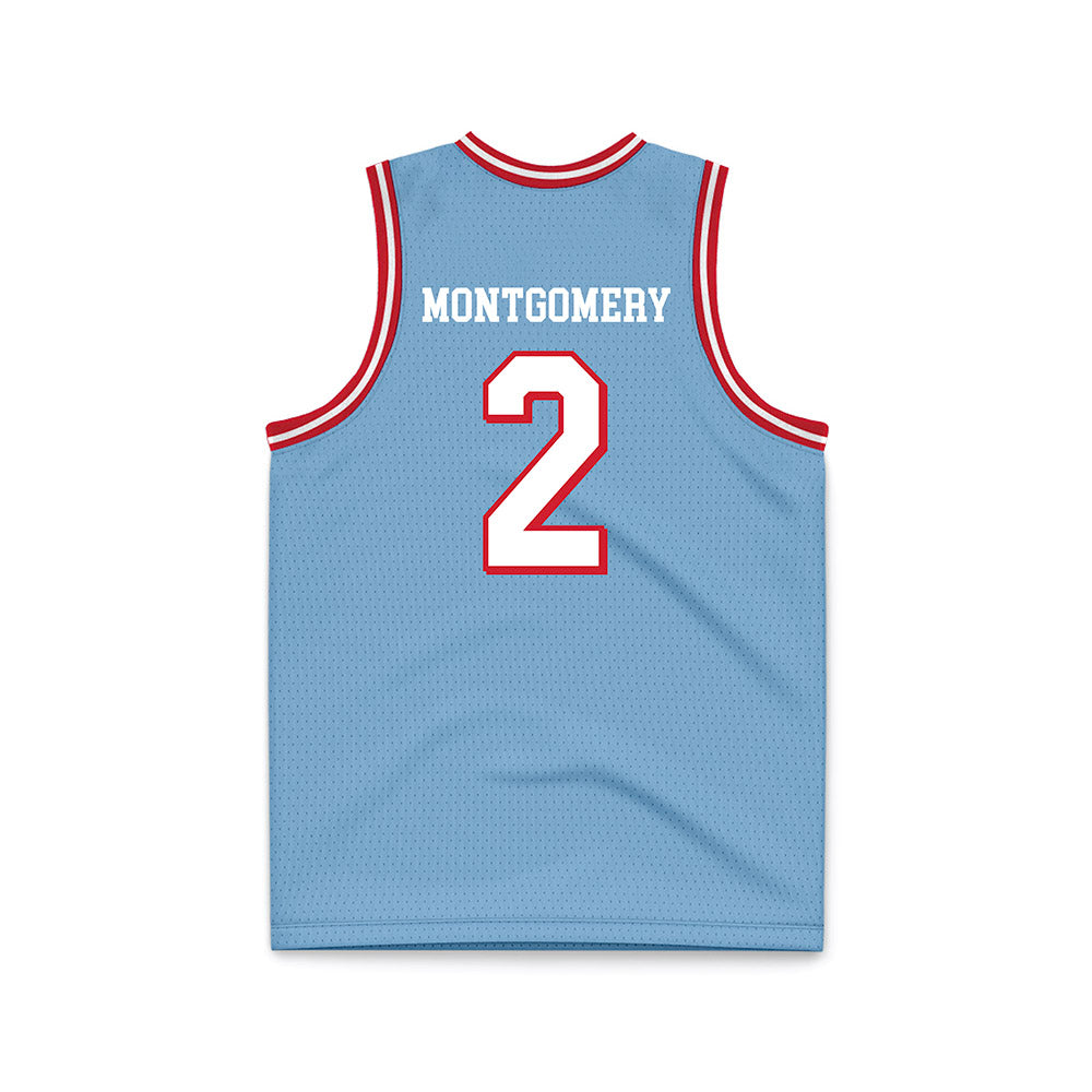Dayton - NCAA Men's Basketball : De'Shayne Montgomery - Chapel Blue Basketball Jersey-1