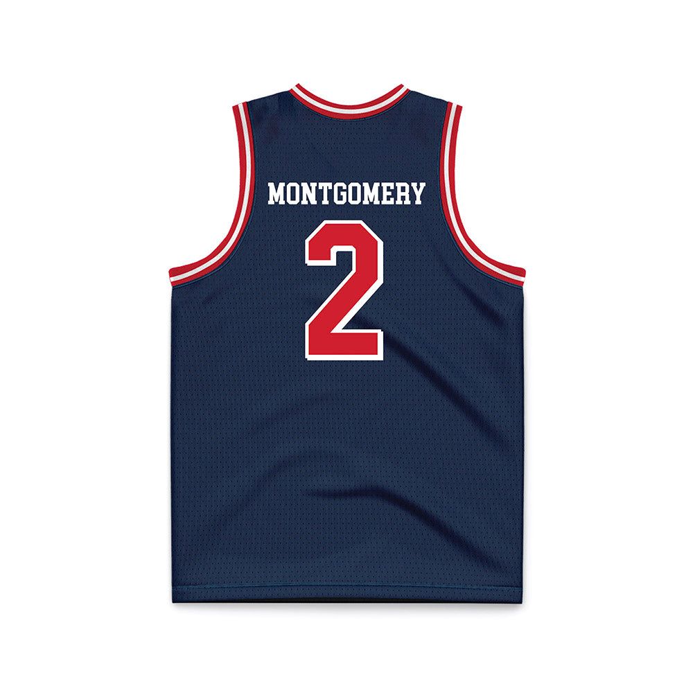 Dayton - NCAA Men's Basketball : De'Shayne Montgomery - Blue Basketball Jersey-1