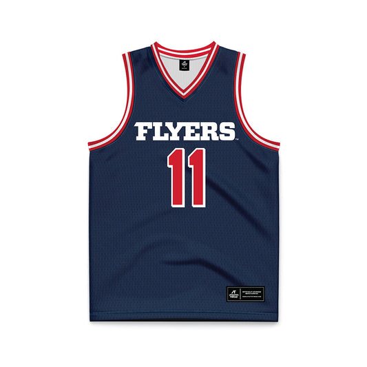 Dayton - NCAA Men's Basketball : Evan Dickey - Blue Basketball Jersey-0