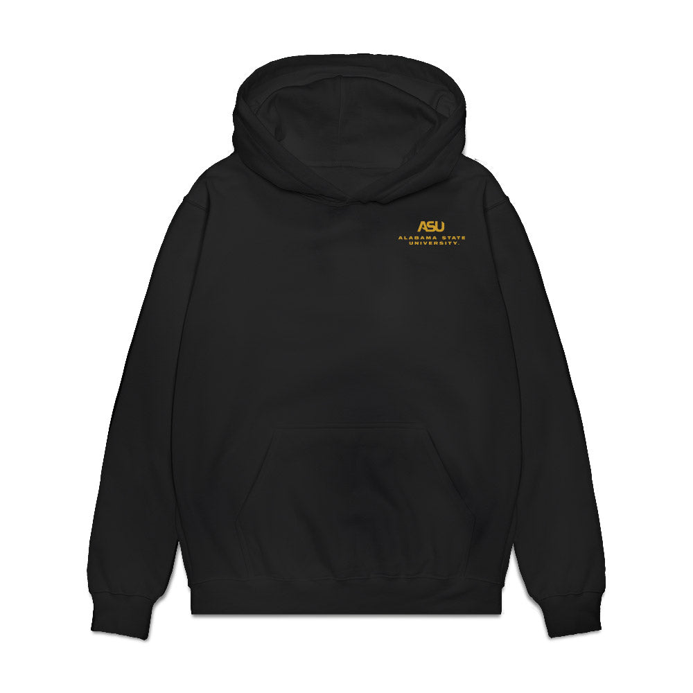 Alabama State - NCAA Women's Soccer : Jordan Williams - Graphic Tee Premium Hooded Sweatshirt-0