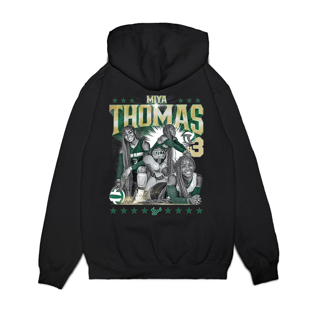 USF - NCAA Women's Volleyball : Miya Thomas - Collage Premium Hooded Sweatshirt-1
