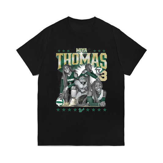 USF - NCAA Women's Volleyball : Miya Thomas - Collage Comfort Colors T-Shirt-0