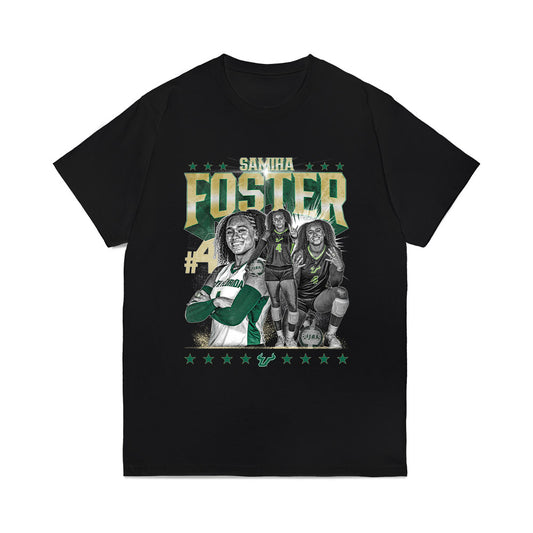 USF - NCAA Women's Volleyball : Samiha Foster - Collage Comfort Colors T-Shirt-0