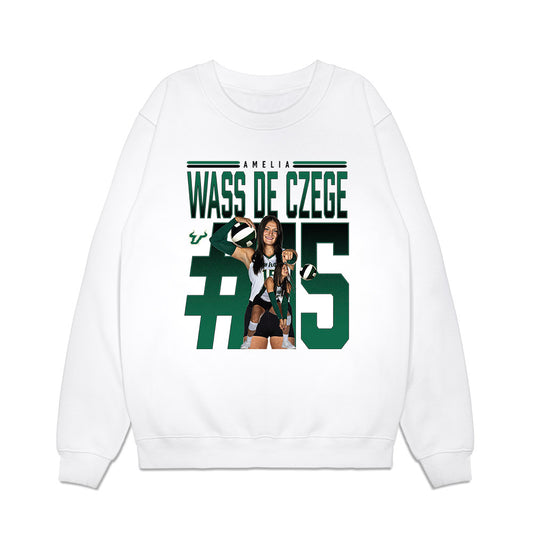 USF - NCAA Women's Volleyball : Amelia Wass de Czege - Collage Premium Crewneck Sweatshirt-0