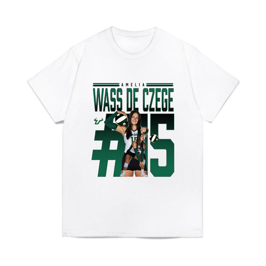USF - NCAA Women's Volleyball : Amelia Wass de Czege - Collage Comfort Colors T-Shirt-0