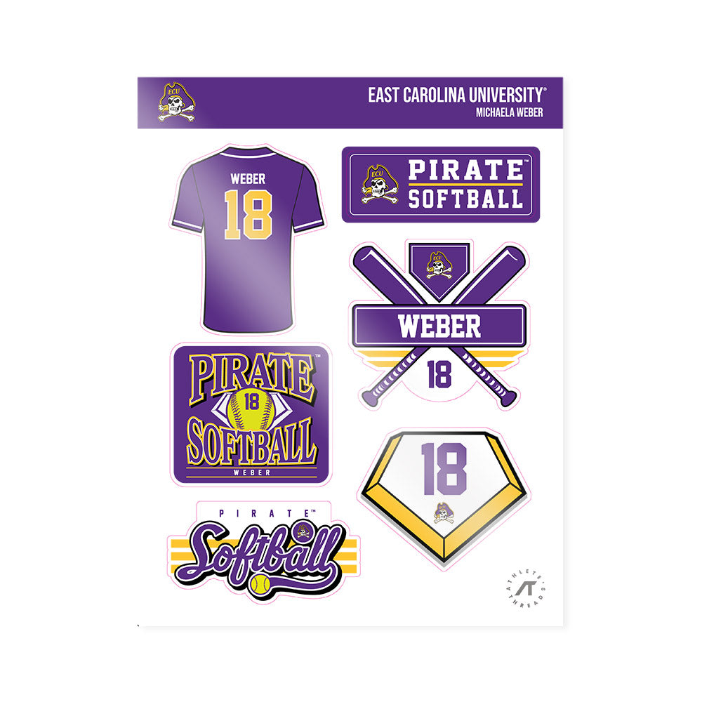 East Carolina - NCAA Softball : Michaela Weber - Sticker Sheet-0