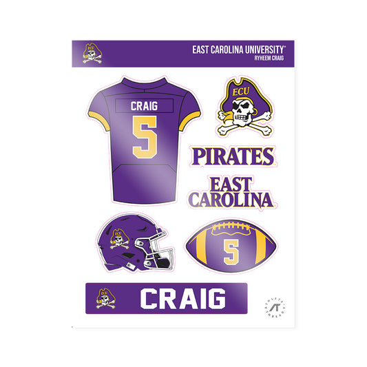 East Carolina - NCAA Football : Ryheem Craig - Sticker Sheet-0