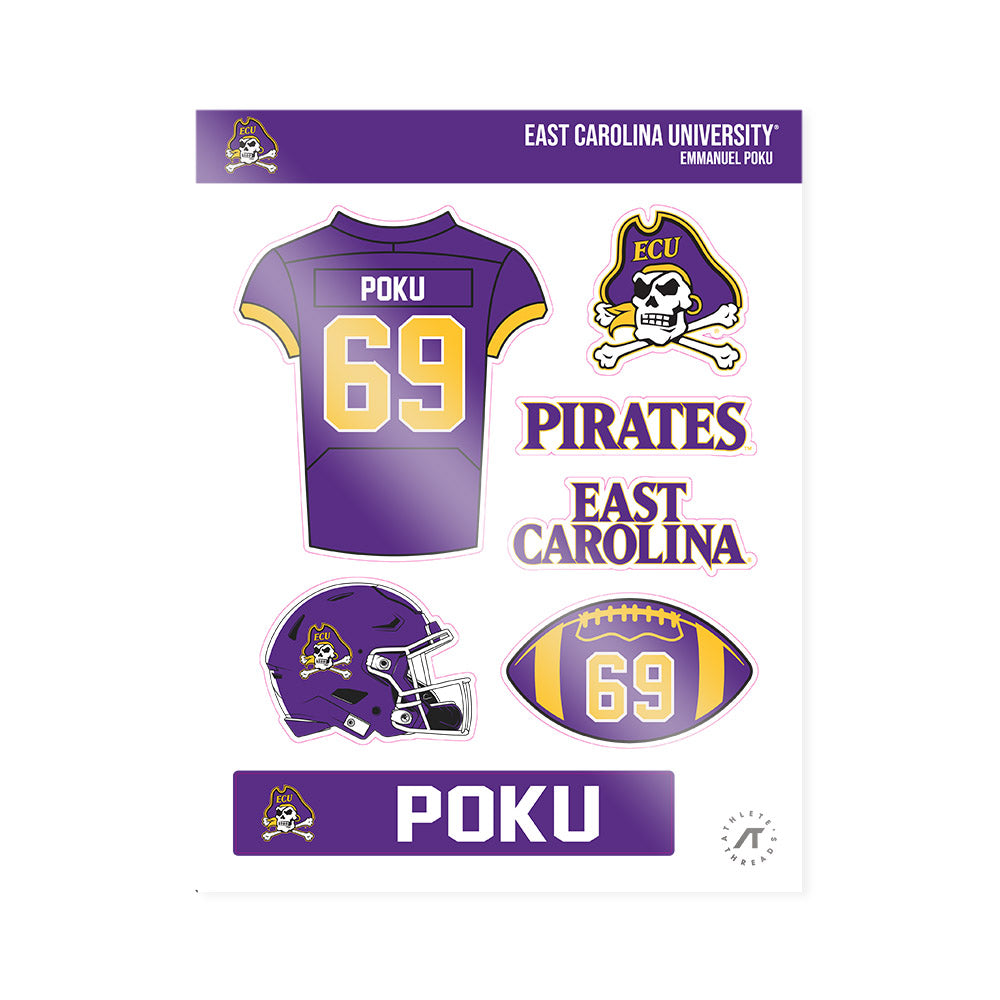 East Carolina - NCAA Football : Emmanuel Poku - Sticker Sheet-0