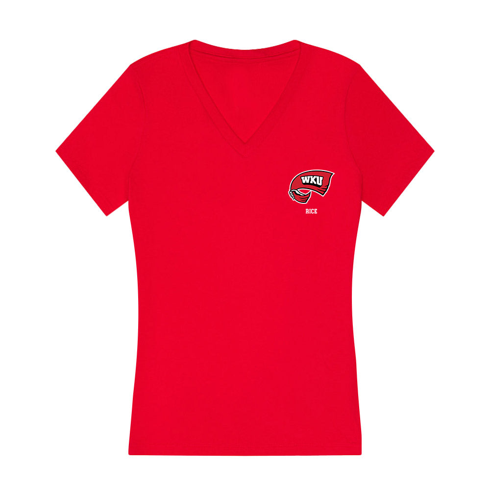 Western Kentucky - NCAA Women's Soccer : Ansley Rice - Classic Shersey Women's V-Neck T-Shirt-0