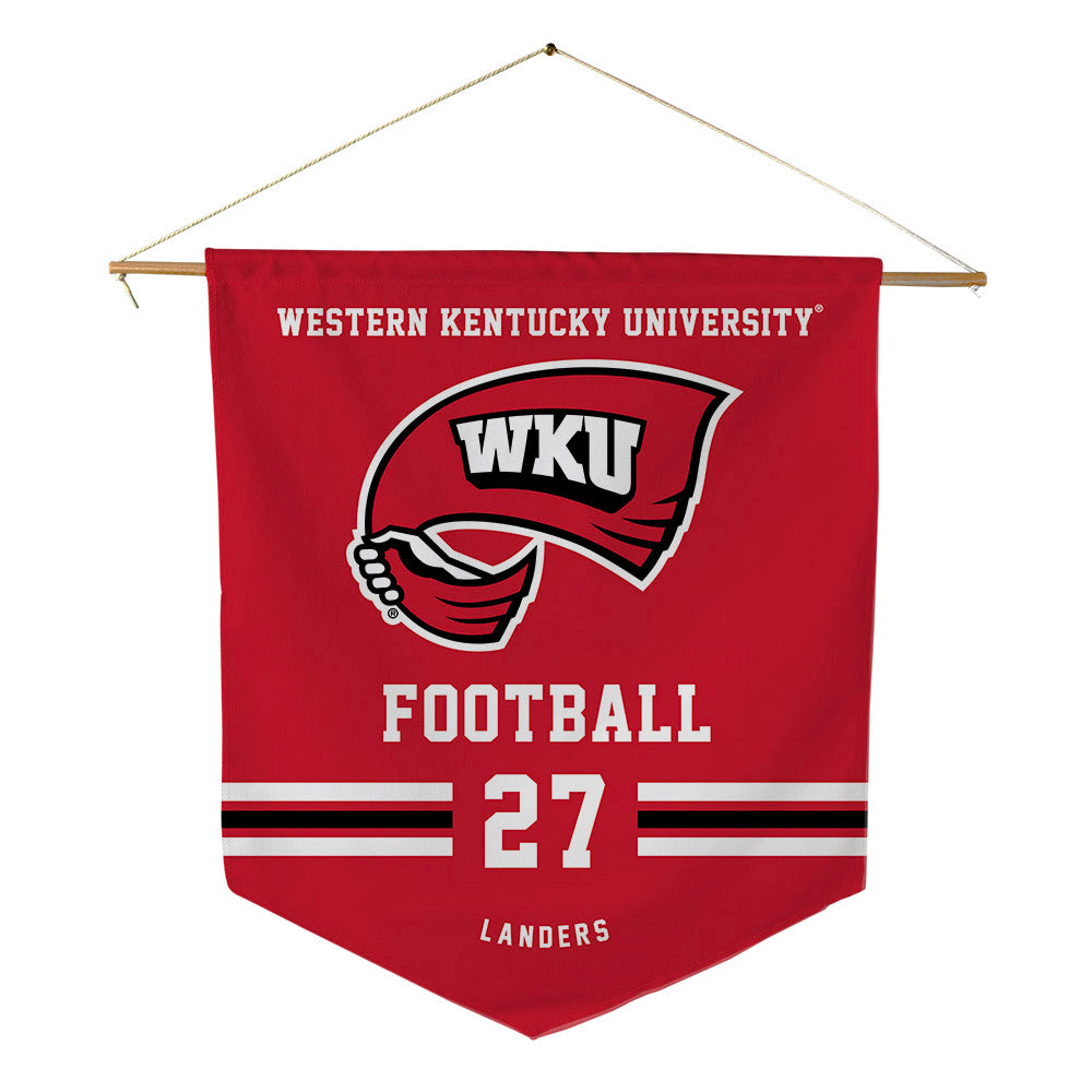 Western Kentucky - NCAA Football : Corey Landers - Pennant - 18" x 21"-0