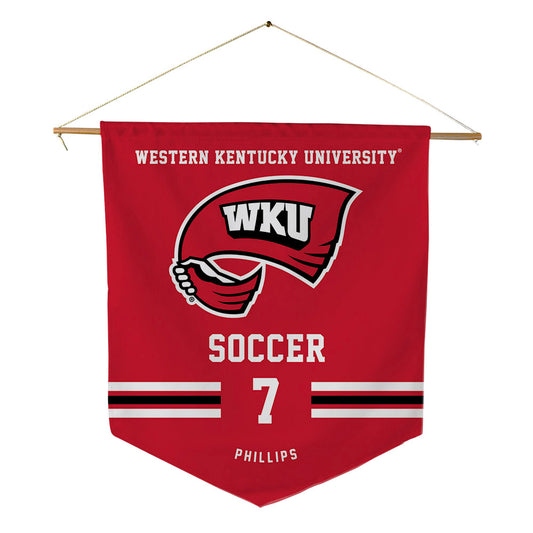 Western Kentucky - NCAA Women's Soccer : Jacey Phillips - Pennant - 18" x 21"-0