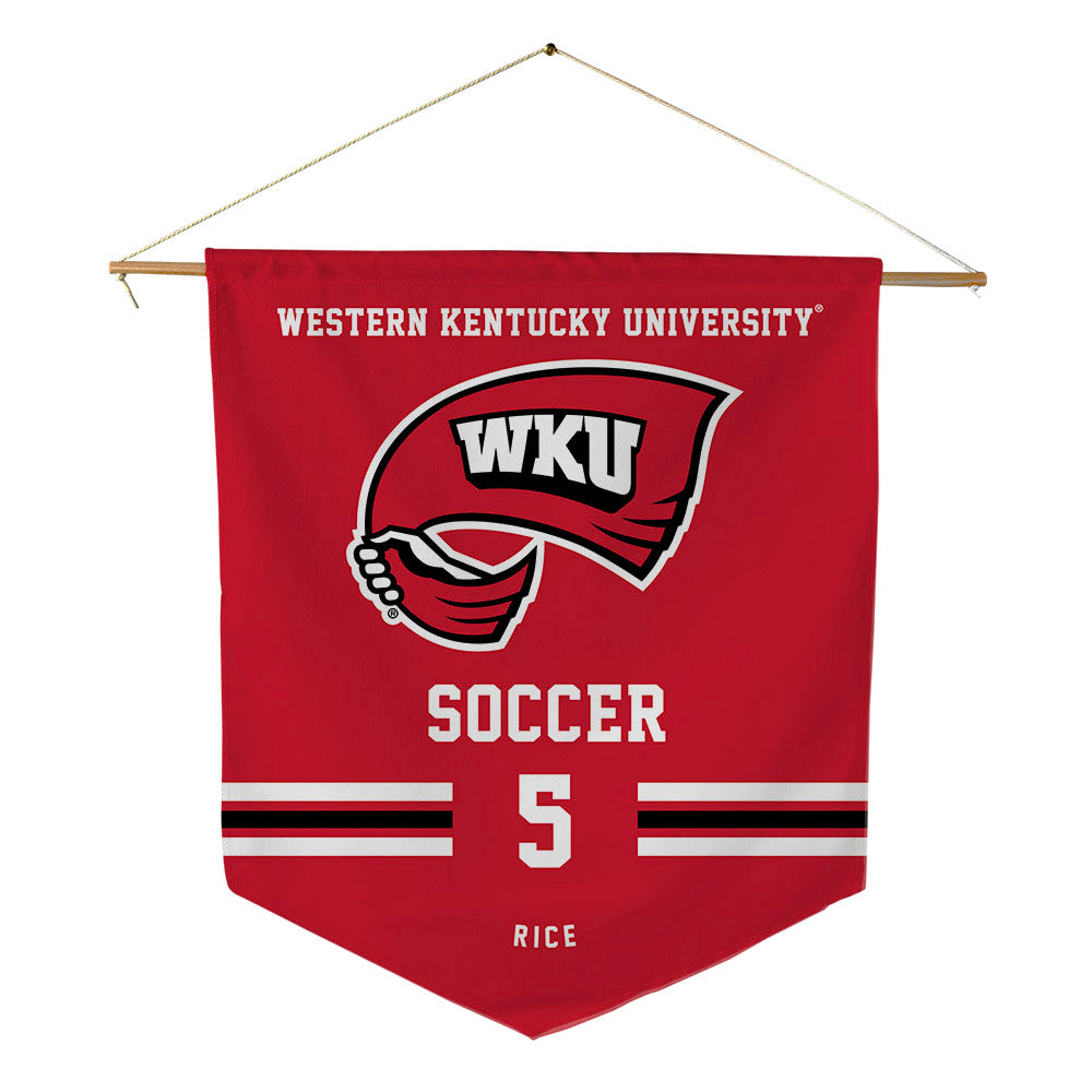 Western Kentucky - NCAA Women's Soccer : Ansley Rice - Pennant - 18" x 21"-0