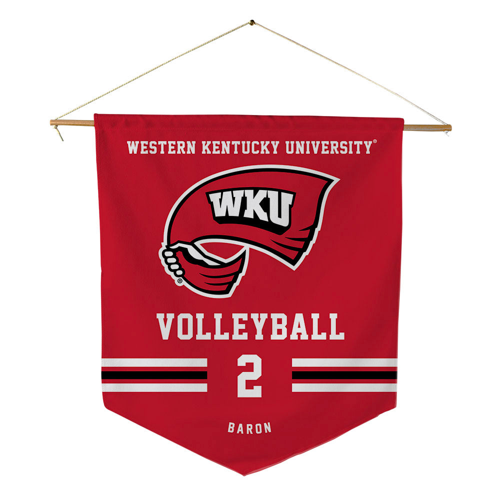 Western Kentucky - NCAA Women's Volleyball : Tayler Baron - Pennant - 18" x 21"-0