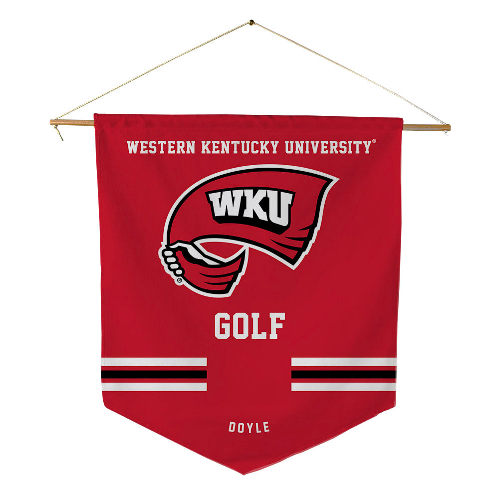 Western Kentucky - NCAA Men's Golf : Gage Doyle - Pennant - 18" x 21"-0