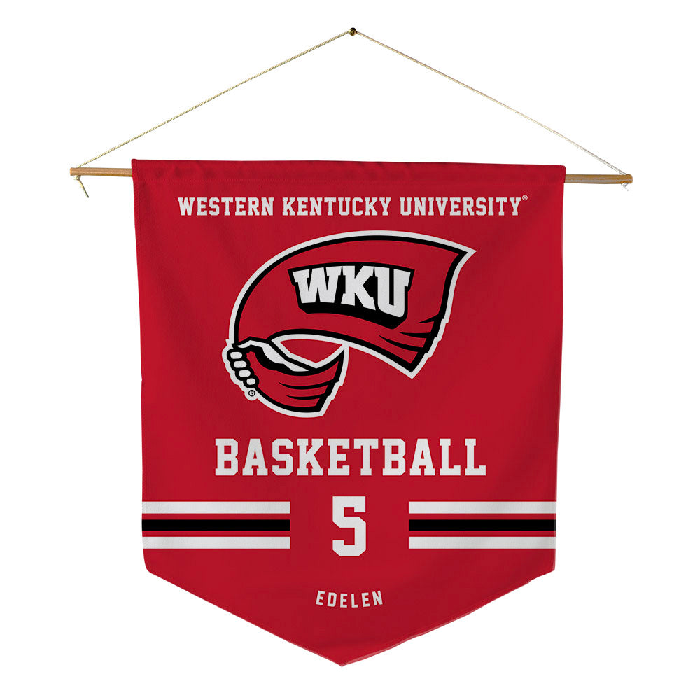 Western Kentucky - NCAA Men's Basketball : Jack Edelen - Pennant - 18" x 21"-0