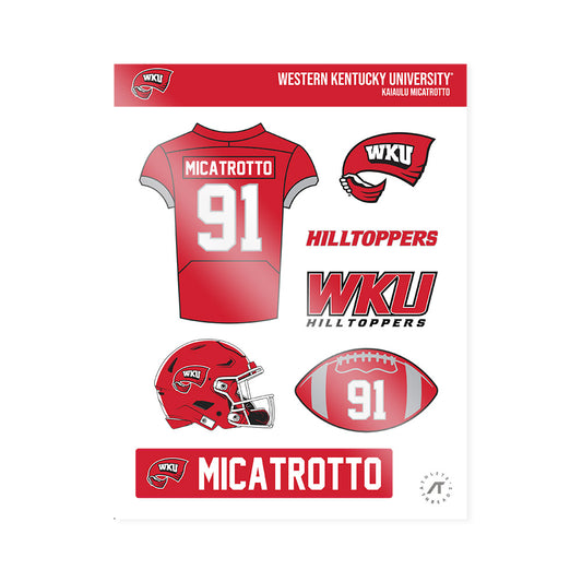 Western Kentucky - NCAA Football : Kaiaulu Micatrotto - Sticker Sheet-0