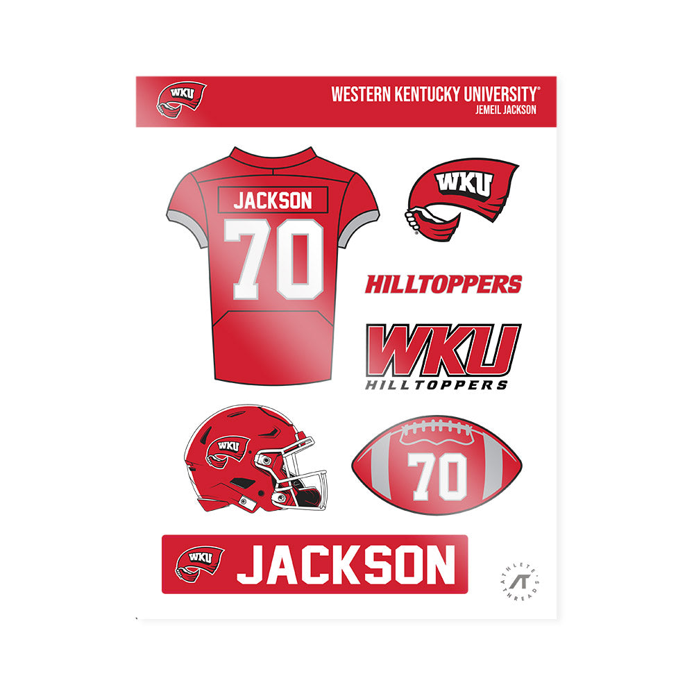 Western Kentucky - NCAA Football : Jemeil Jackson - Sticker Sheet-0