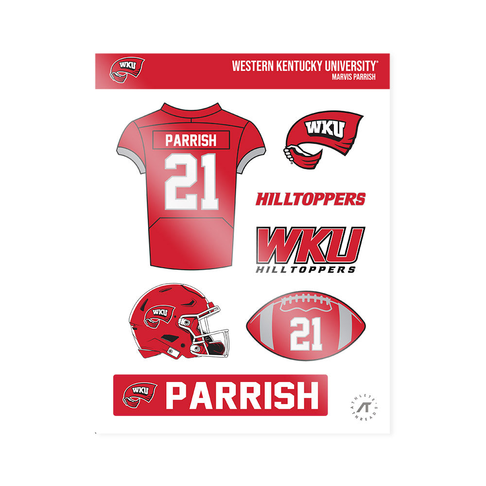 Western Kentucky - NCAA Football : Marvis Parrish - Sticker Sheet-0