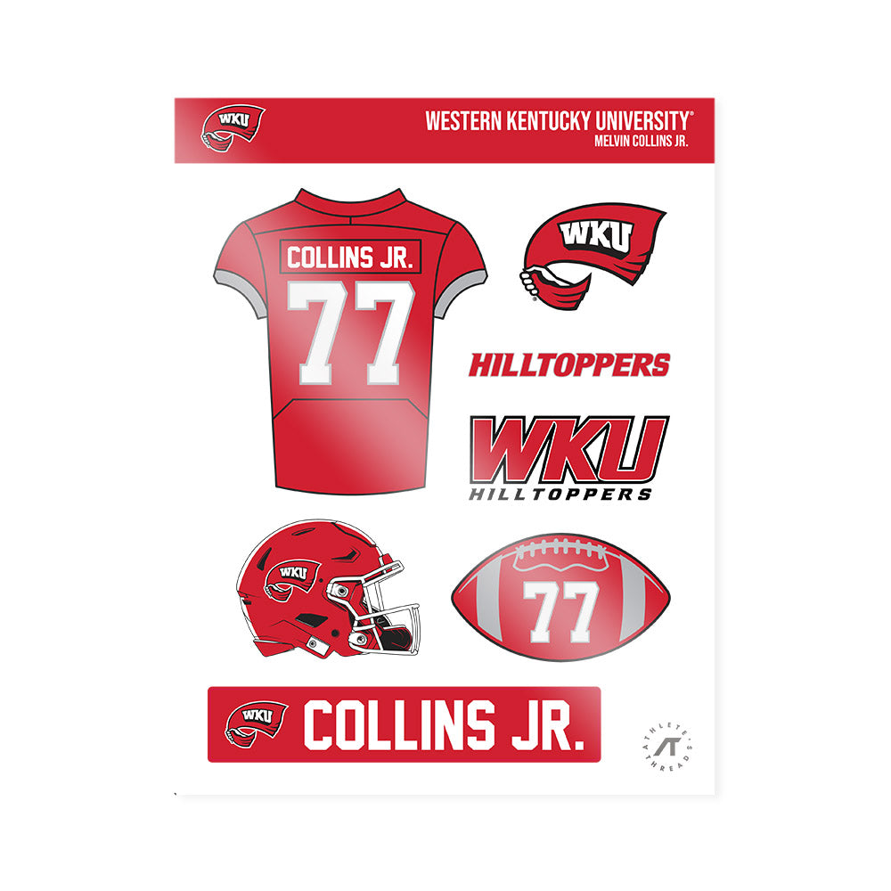 Western Kentucky - NCAA Football : Melvin Collins Jr. - Sticker Sheet-0