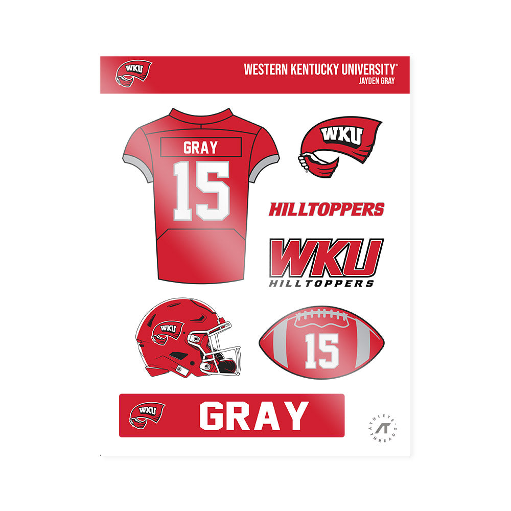 Western Kentucky - NCAA Football : Jayden Gray - Sticker Sheet-0