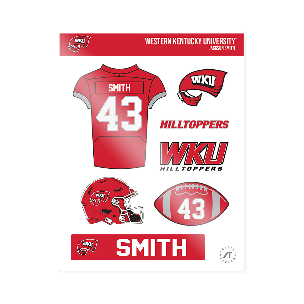 Western Kentucky - NCAA Football : Jackson Smith - Sticker Sheet-0
