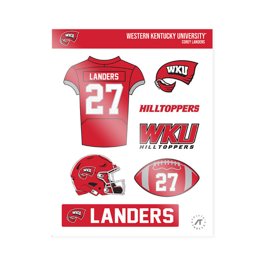 Western Kentucky - NCAA Football : Corey Landers - Sticker Sheet-0