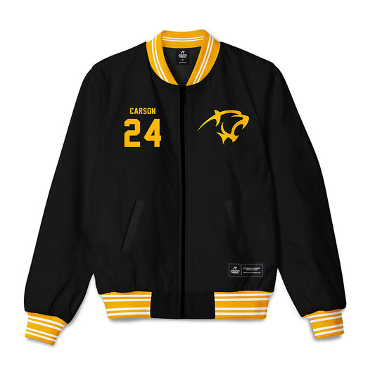 Adelphi - NCAA Men's Basketball : London Carson - Bomber Jacket-0