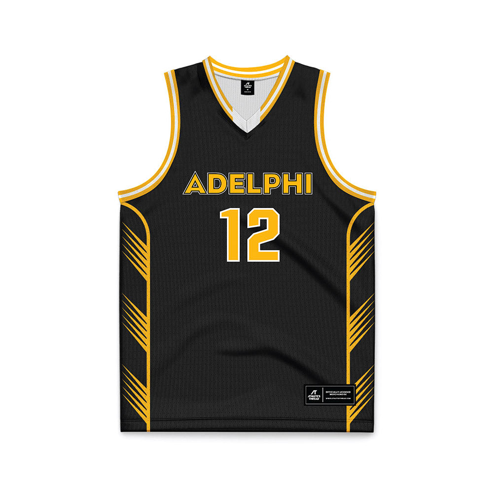 Adelphi - NCAA Men's Basketball : Carter Wilson - Black Basketball Jersey-0