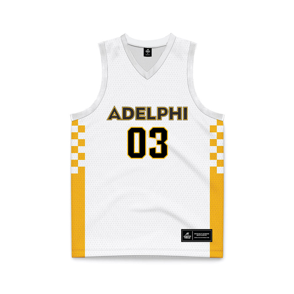 Adelphi - NCAA Women's Basketball : Gianna Chuffo - White Basketball Jersey-0