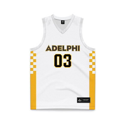 Adelphi - NCAA Women's Basketball : Gianna Chuffo - White Basketball Jersey-0