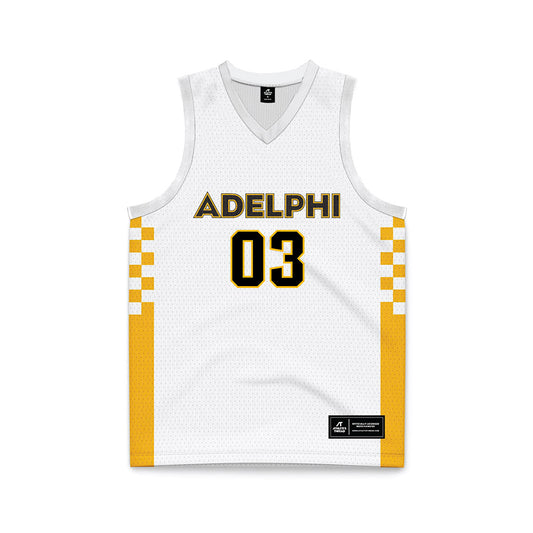 Adelphi - NCAA Women's Basketball : Gianna Chuffo - White Basketball Jersey-0