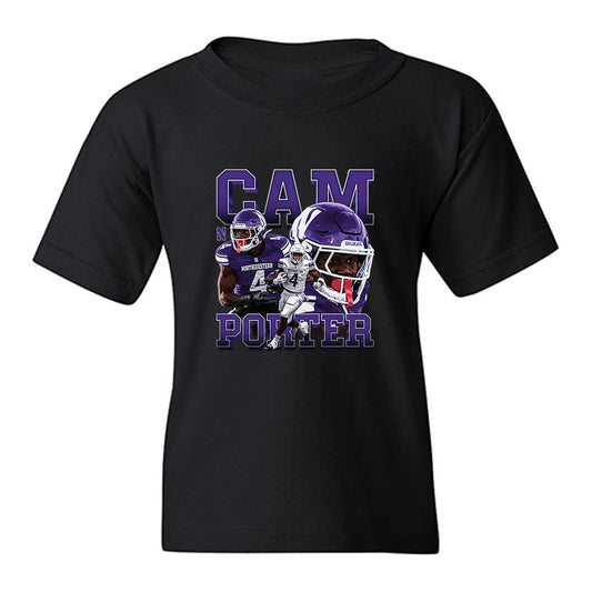 Northwestern - NCAA Football : Cam Porter - Collage Youth T-Shirt-0