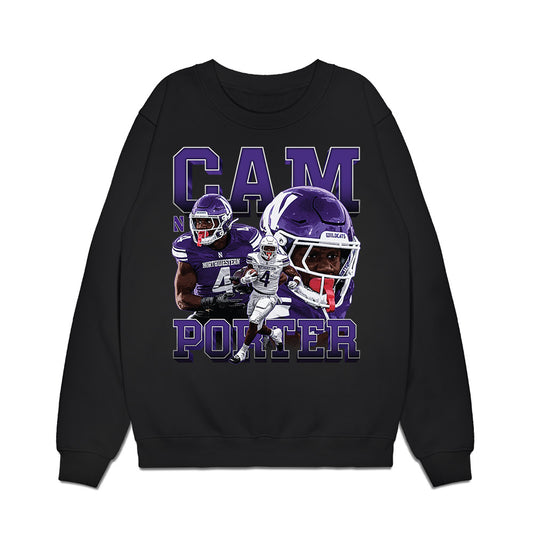 Northwestern - NCAA Football : Cam Porter - Collage Premium Crewneck Sweatshirt-0
