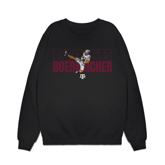 Texas A&M - NCAA Football : Nate Boerkircher - Caricature Premium Crewneck Sweatshirt-0