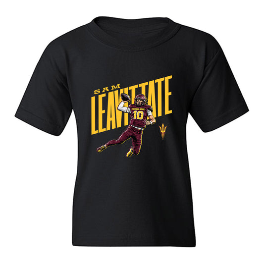 Arizona State - NCAA Football : Sam Leavitt - Caricature Youth T-Shirt-0