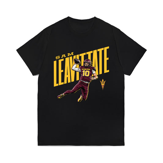 Arizona State - NCAA Football : Sam Leavitt - Caricature Comfort Colors T-Shirt-0