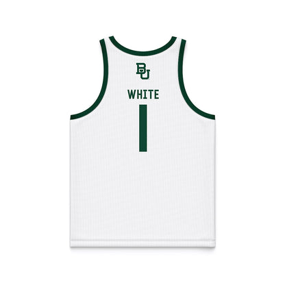 Baylor - NCAA Men's Basketball : Jaylon White - White Basketball Jersey-1