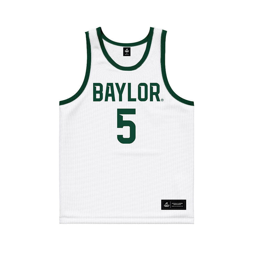 Baylor - NCAA Men's Basketball : Obi Agbim - White Basketball Jersey-0